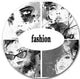 Collage Of Girl Faces, Portrait Digital Art Round Wall Art, 11"