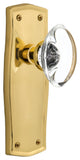 Prairie Plate Passage Oval Clear Crystal Glass Door Knob, Polished Brass