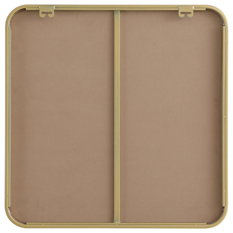 Home Living Contour Metal Square Mirror 24x24, Brass
