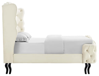 Violette Queen Tufted Wingback Performance Velvet Platform Bed