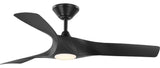 Ryne 52" 3-Blade Matte Black LED Transitional Indoor/Outdoor DC Ceiling Fan