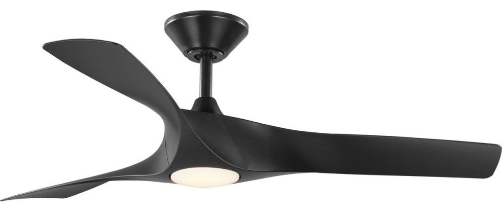 Ryne 52" 3-Blade Matte Black LED Transitional Indoor/Outdoor DC Ceiling Fan