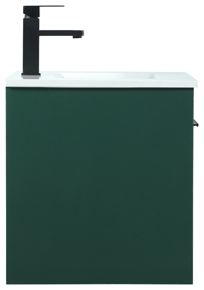 Phoebe Single Bathroom Vanity, Green, 24", Without Backsplash