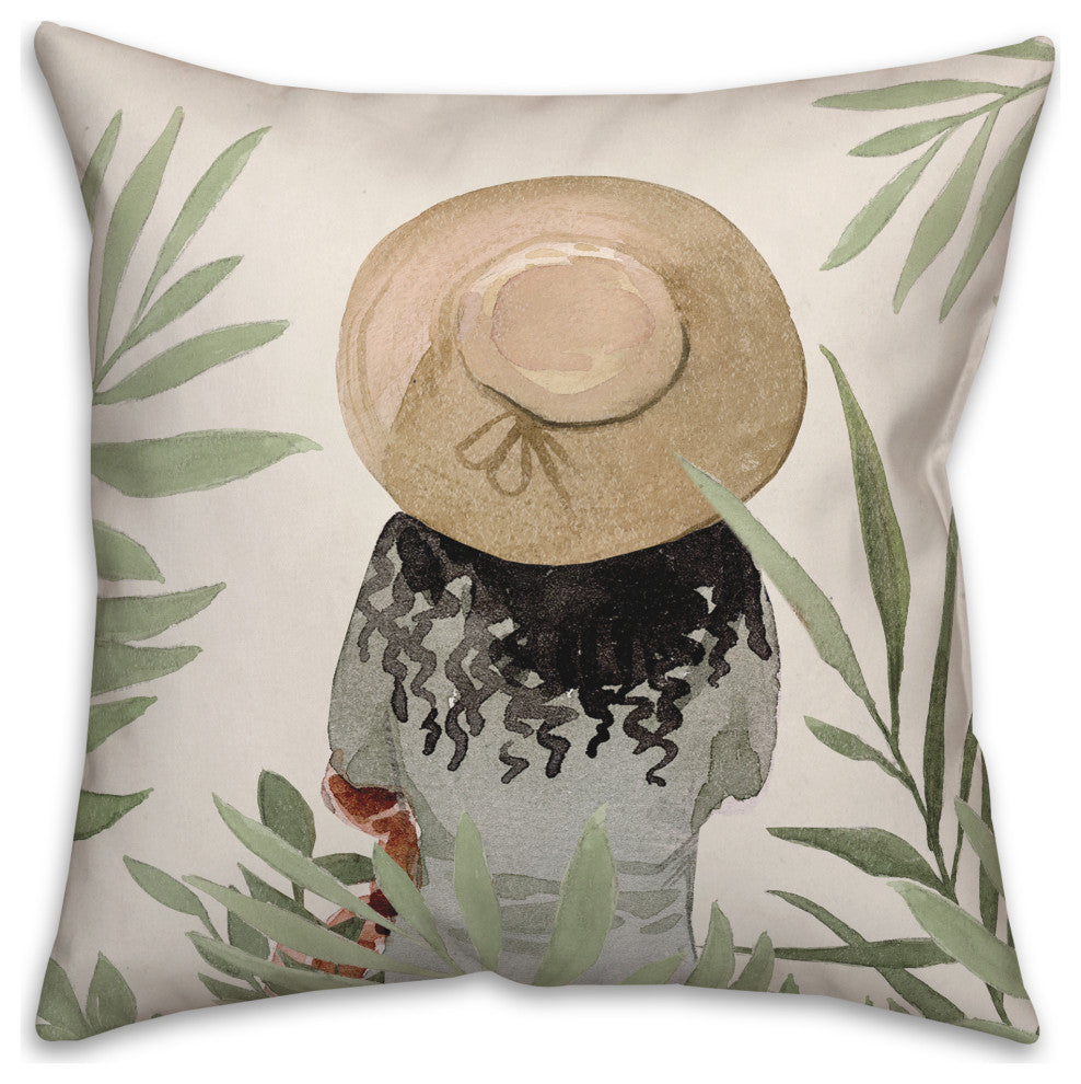 Sunhat Scene 18"x18" Spun Poly Pillow
