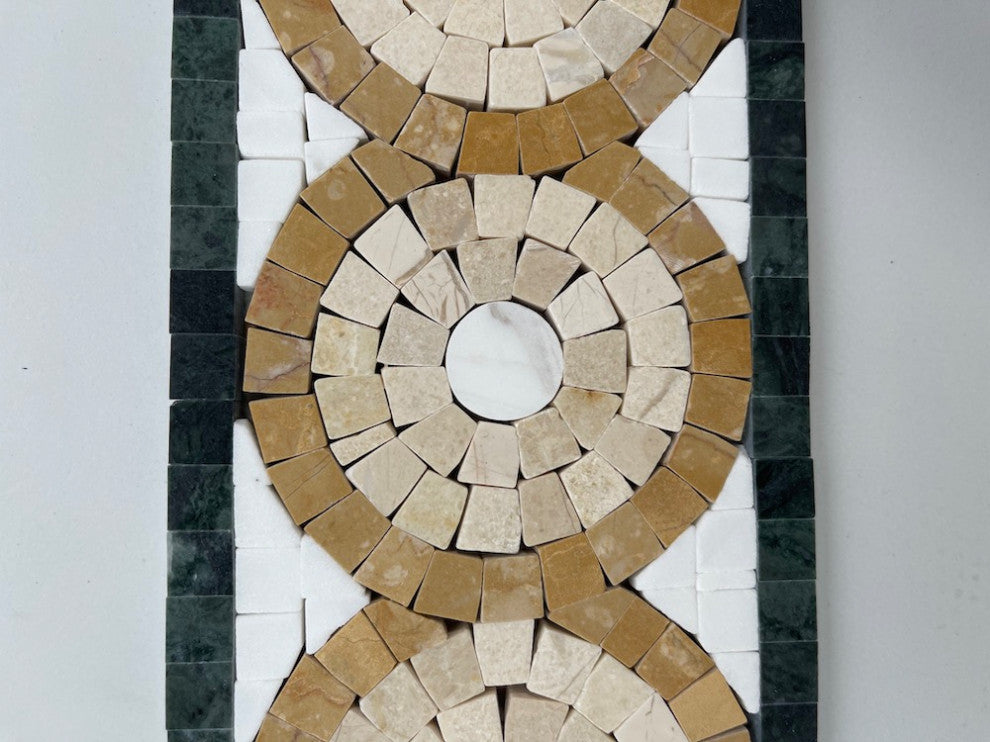 Marble Mosaic Border Accent Listello Tile Aura Gold 4x11 Polished, 1 piece