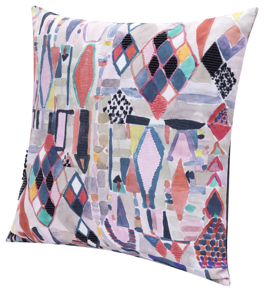 Stacy Garcia Handmade Throw Pillow, Multicolored, 20"x20"