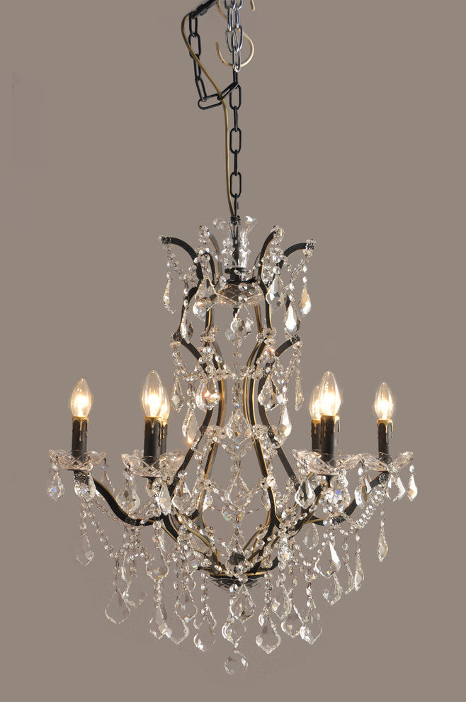 Iron Victorian Pendant With Crystal Accents