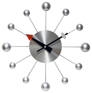 Orb Spoke 15" Mid-Century Modern Wall Clock - Silver