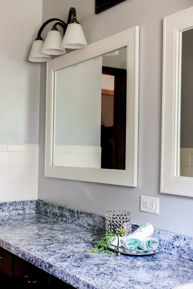 Porter Framed Wall Mirror, White, 26"x38"