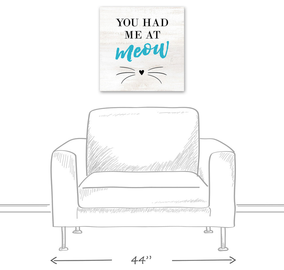 Designs Direct Had Me At Meow 20x20 Canvas Wall Art