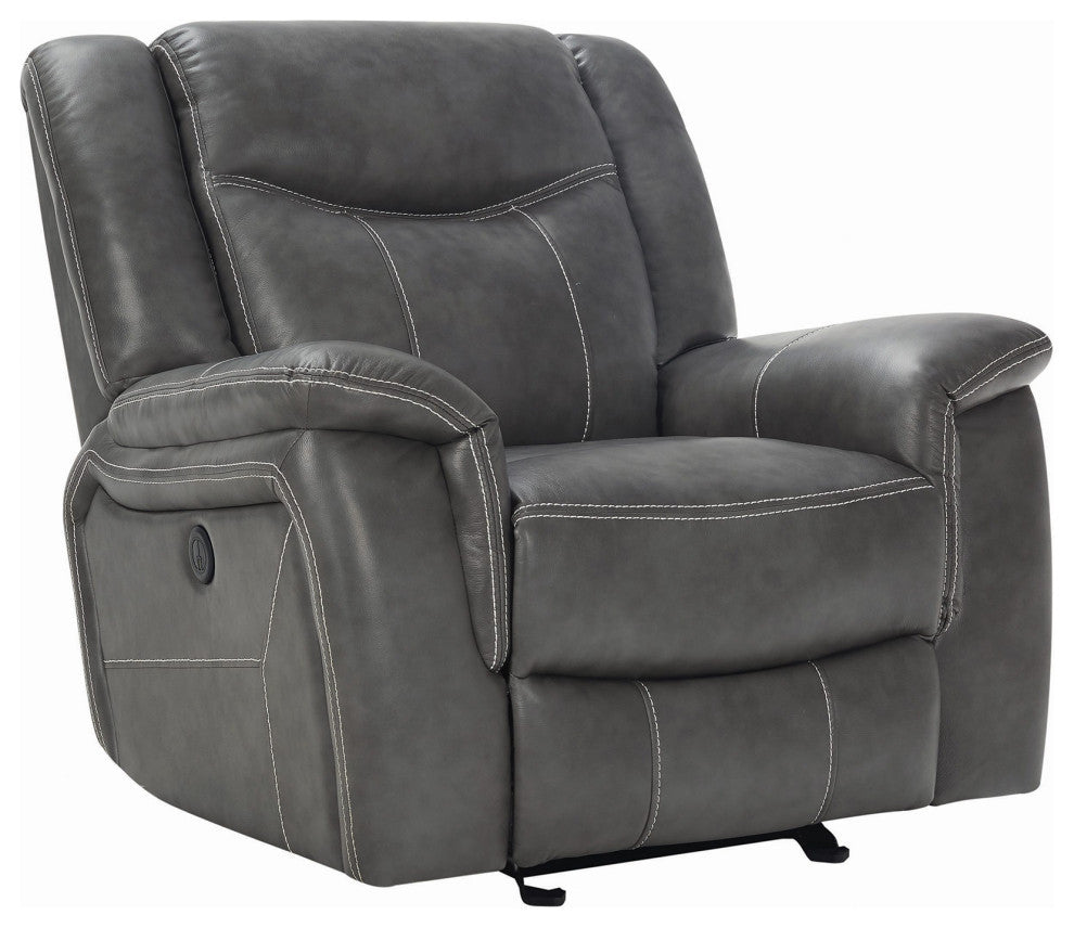 Upholstered Motion Glider Recliner, Gray
