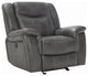 Upholstered Motion Glider Recliner, Gray