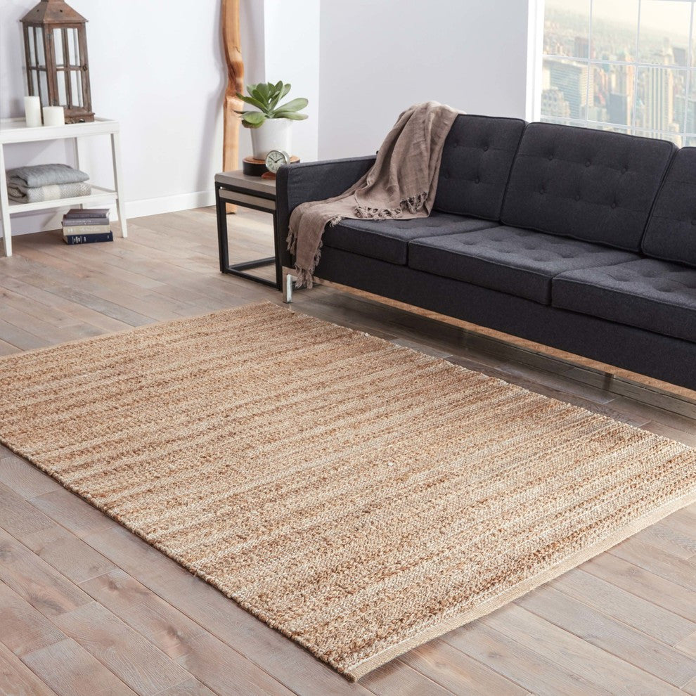 Jaipur Living Canterbury Natural Solid Tan/White Area Rug, 9'6"x13'6"