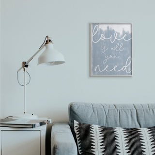 Whimsical Love Is All You Need Script Blue White Quote,1pc, each 16 x 20