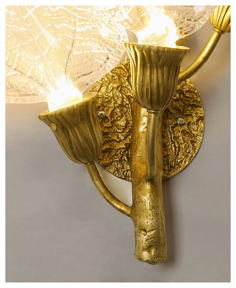 Madrid | Leaf Shaped LED Wall Lamp, Gold, Dimmable, Cool Light
