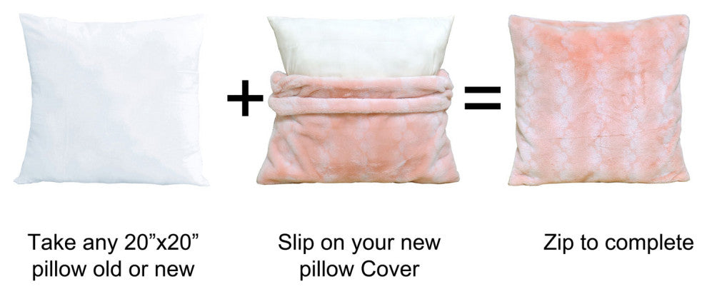 Ballys Faux Fur Throw and Pillow Shell Combo, Rose Quartz, 60"x80"