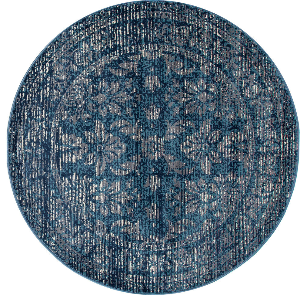 Karelia Homeland Steel Blue 7'10" Round Area Rug