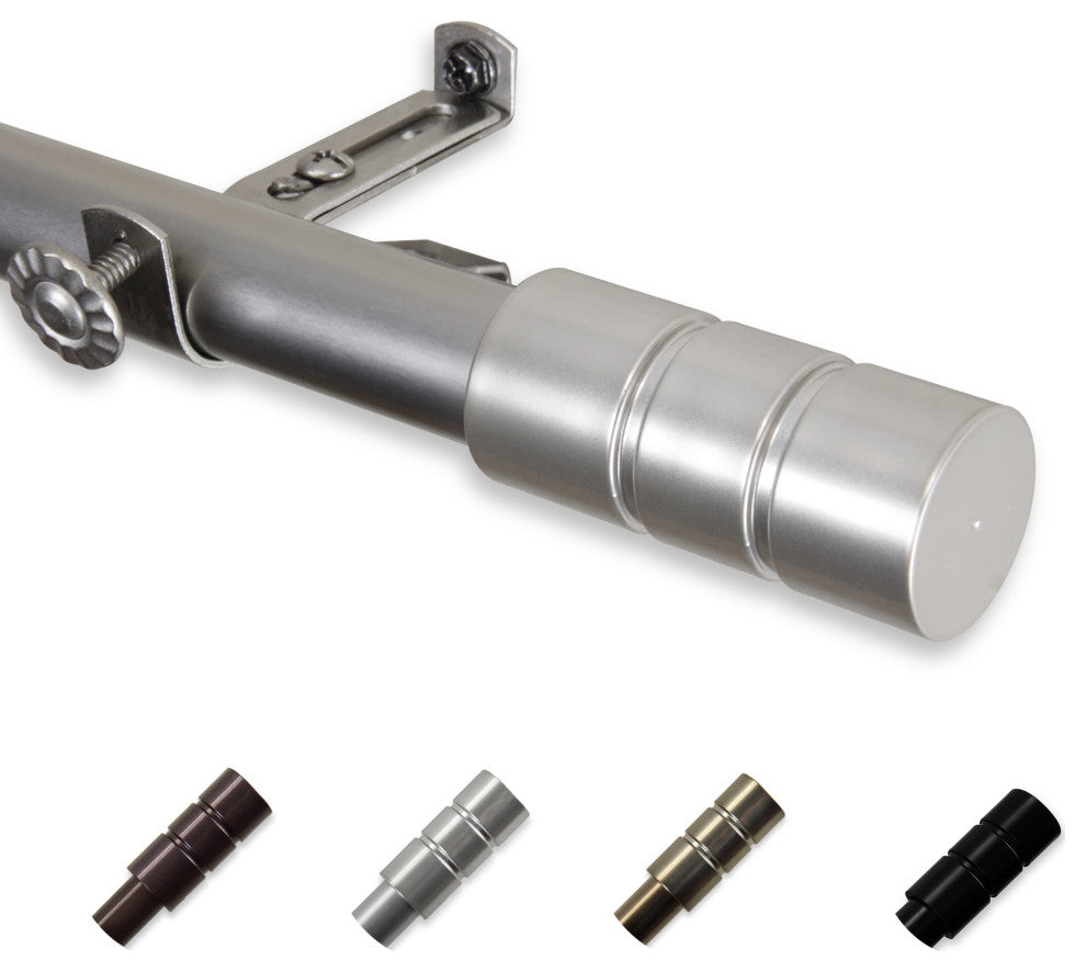 Gabriel 13/16" Diameter Curtain Rod, Satin Nickel, 18-28"