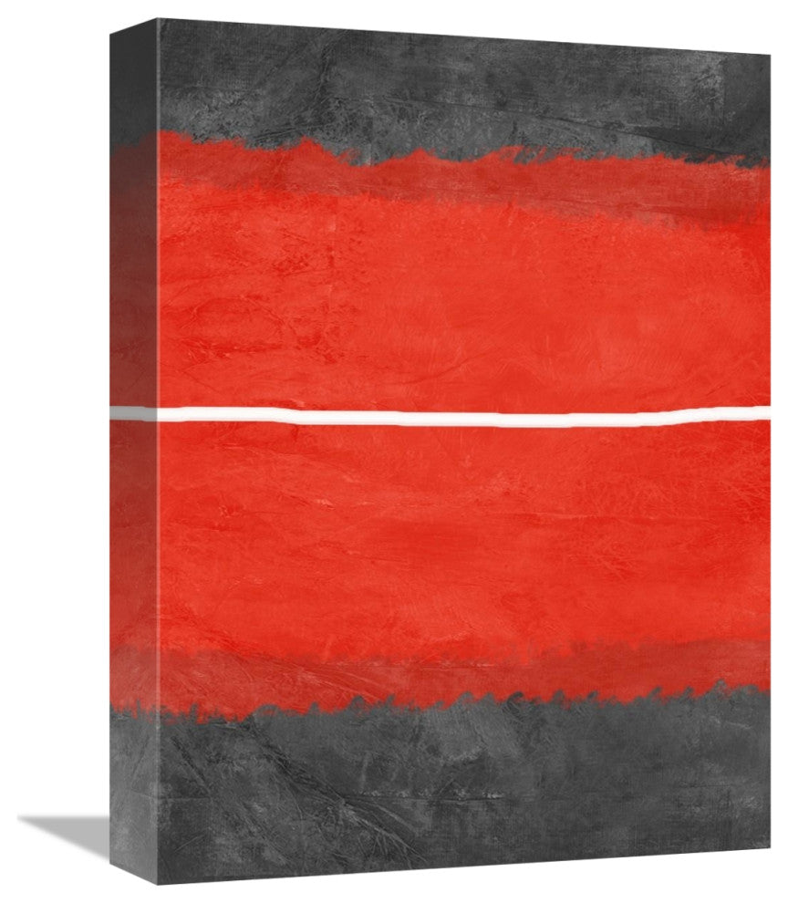 "Grey And Red Abstract 2" Fine Art Print