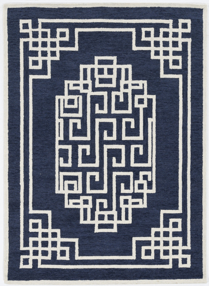 KAS Gramercy 1613 Navy Ivory Maysville Area Rug, 9'x12'