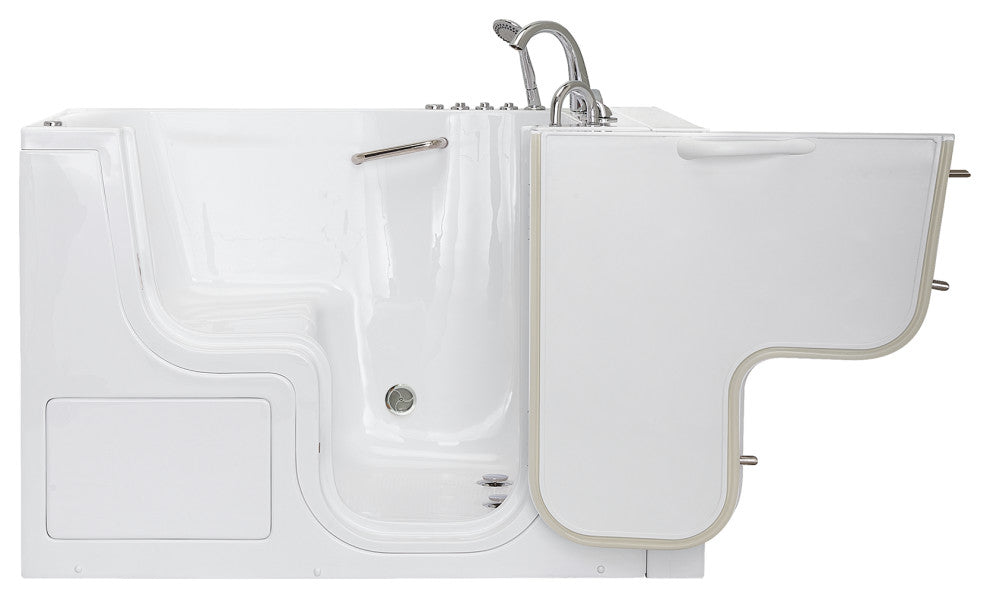 Ella Wheelchair Transfer 36"x55" Acrylic Walk-In Bathtub,Faucet, 2" Dual Drain,