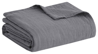 Clean Spaces Gauze 100% Cotton Lightweight Blanket, Charcoal