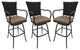 Set of 3, Outdoor/Indoor Swivel Bar Stools Erin, Multi Sun Stripe on Brown, 26"