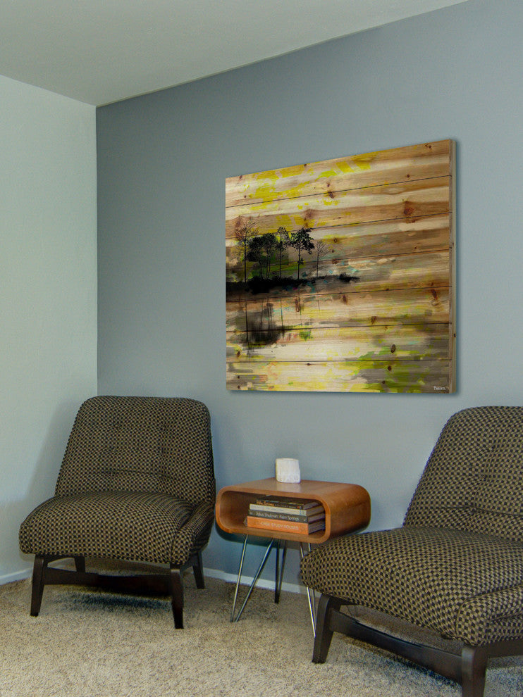 "Oshawa" UV Ink Print on Natural Pine Wood, 24"x24"
