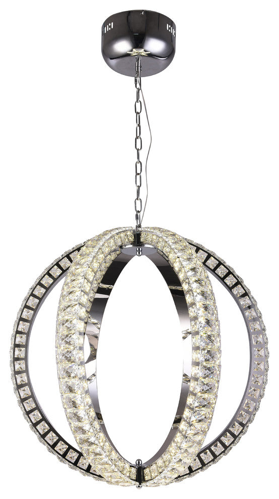 Orb Stainless Steel Frame LED Light With Clear Crystal Detailing
