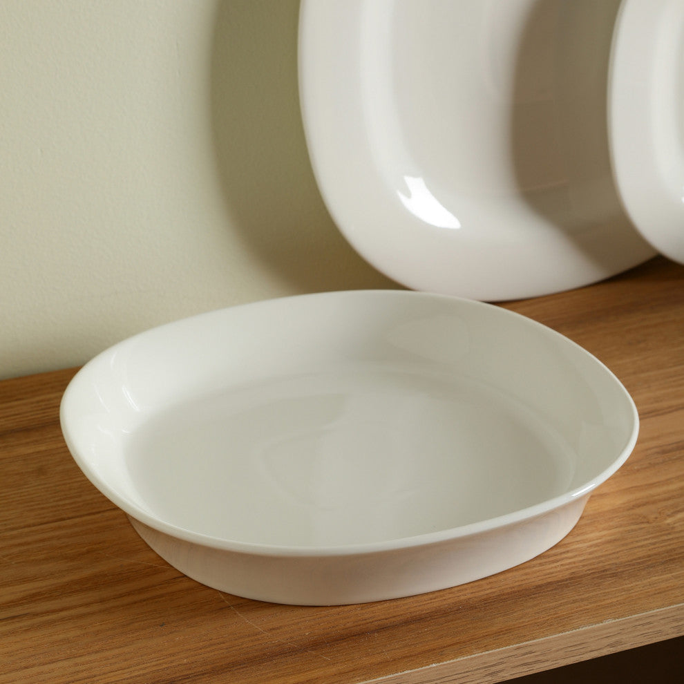 Stone Lain Quadro Porcelain Pasta Bowl Set of 4, White