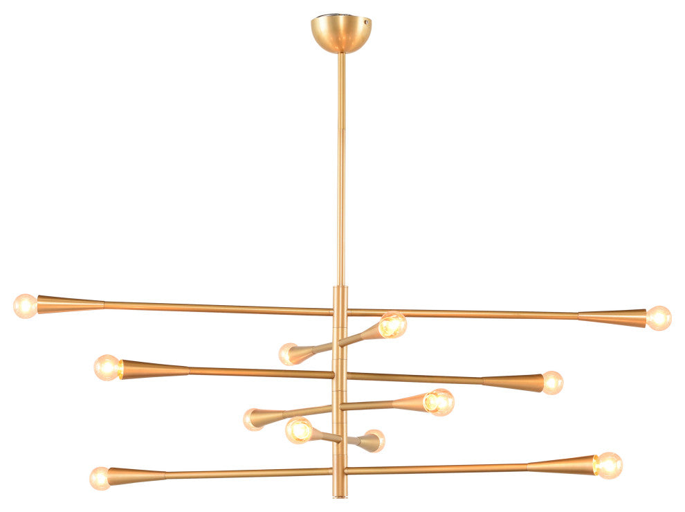 Dahlia Ceiling Pendant Light in Brushed Gold