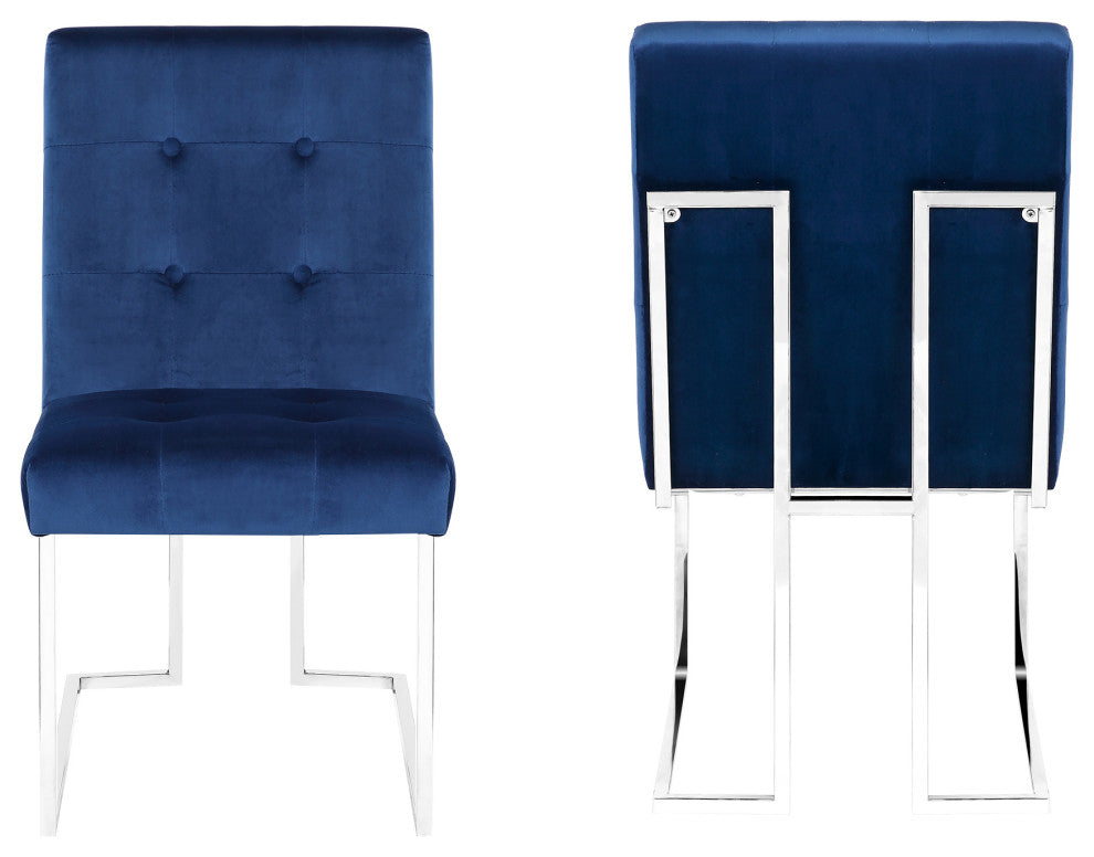 Home Beyond Dining Chairs Set of 2 Pieces for Dining Room, Navy Blue UC-16B