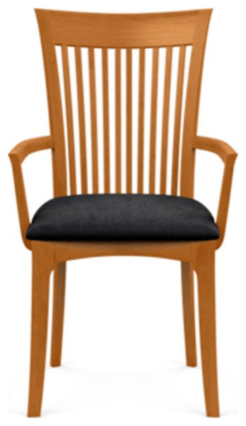 Copeland Sarah Upholstered Armchair, Natural Cherry, Onyx Microsuede