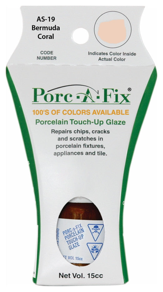 Porc-A-Fix Touch Up Repair Glaze - American Standard - Venetian Pink - AS-10, Bermuda Coral as-19