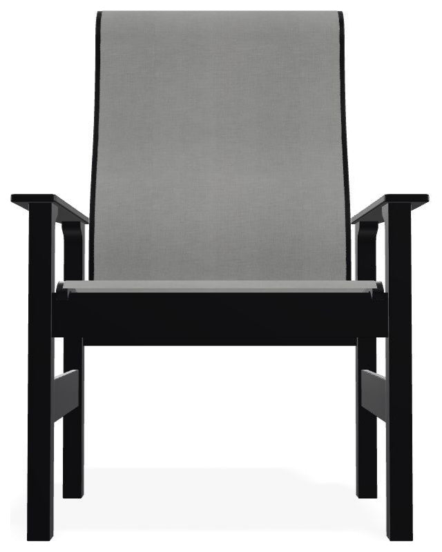 Leeward Sling Outdoor Armchair, Alloy/Black
