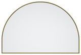 48" W X 32" H Arch Shape Stainless Steel Framed Mirror, Satin Brass