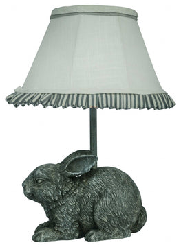 HomeRoots Love Bunny Accent Lamp With Ruffled Shade