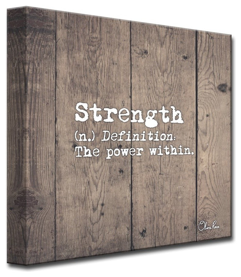 Ready2HangArt ''Define Strength'' Inspirational Canvas Art by Olivia Rose, 16"x16"