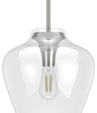 Hunter Vidria Brushed Nickel 1 Light Pendant Ceiling Light Fixture