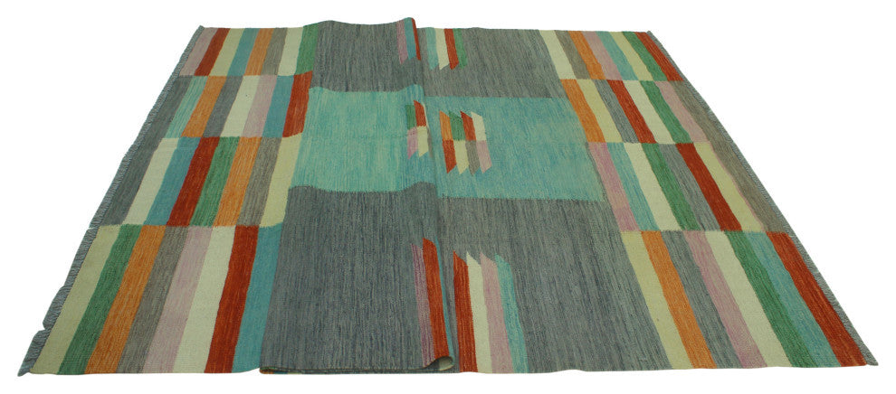 Winchester Kilim Edison Light Blue/Gray Rug, 6'8x9'9