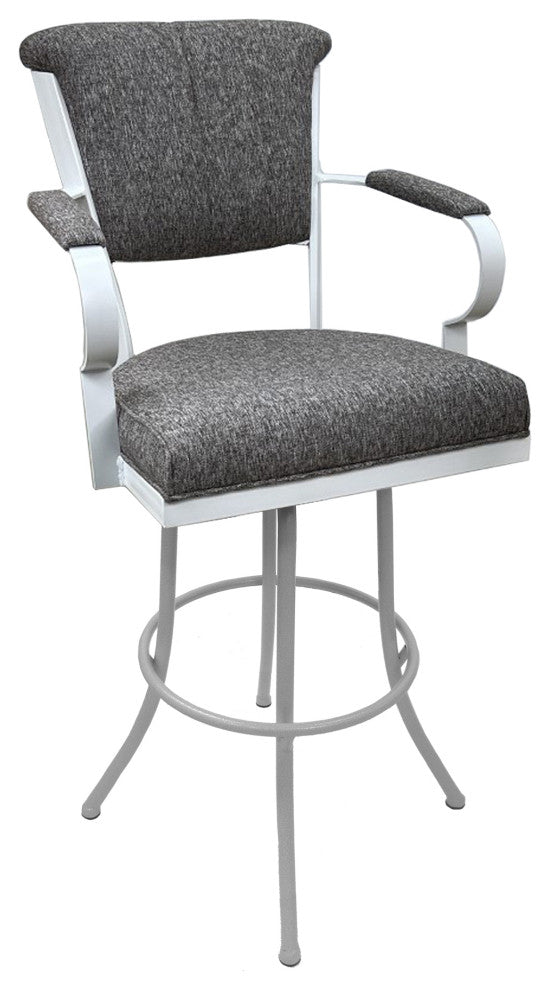 Miami Extra Tall 34" Swivel Metal Bar Stool - Noam Base, Majave Gray White, 34"