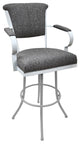 Miami Extra Tall 34" Swivel Metal Bar Stool - Noam Base, Majave Gray White, 34"