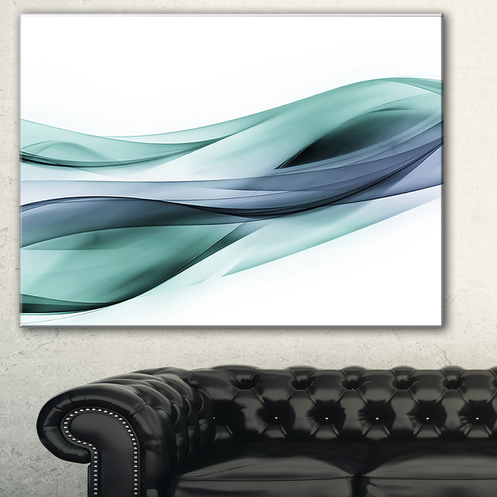 "Fractal Lines Gray Blue" Abstract Digital Art Canvas Print