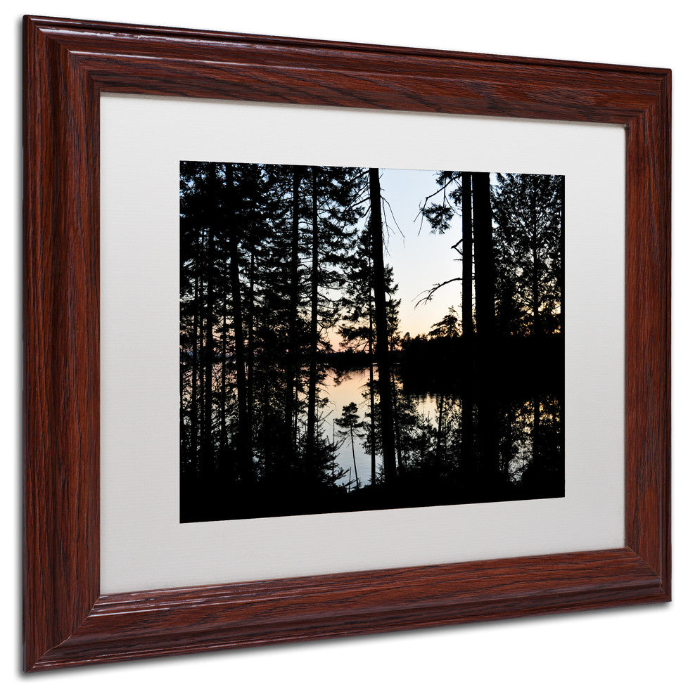 Nicole Dietz 'Sunset Through The Trees' Matted Art, Wood Frame, White, 14x11