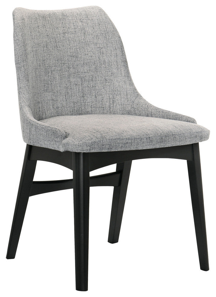 Arcadia and Azalea Round and Wood 5-Piece Dining Set, Gray and Black, 48"