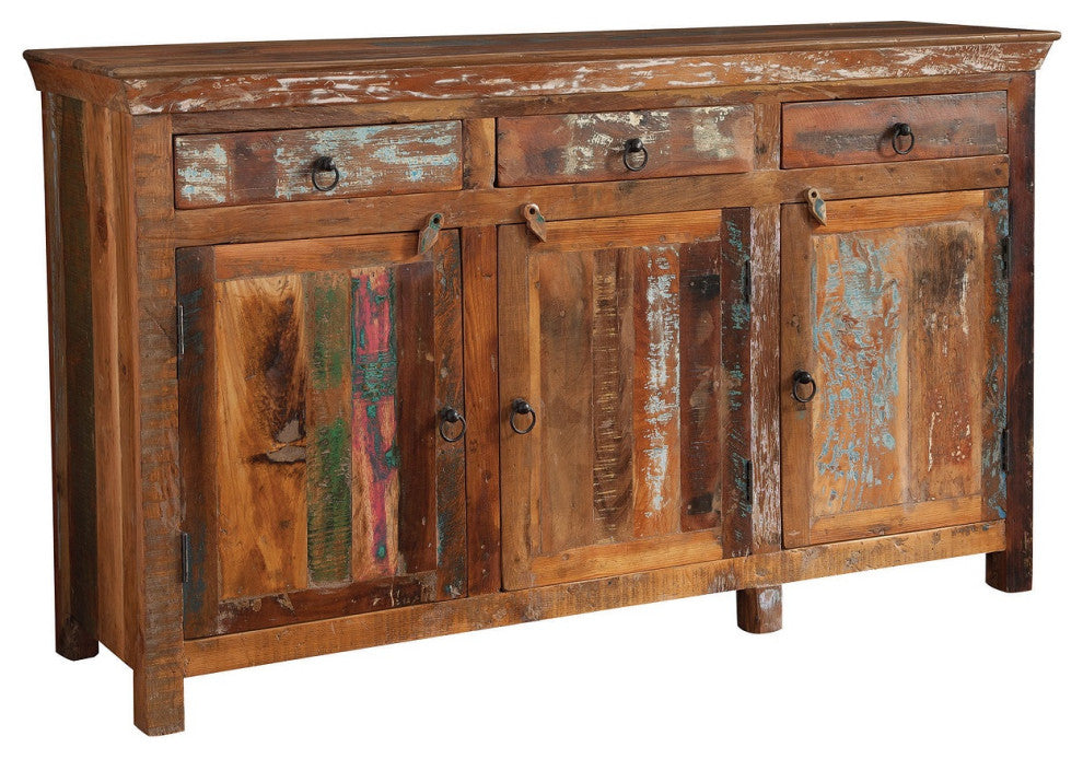 3-Door Accent Cabinet, Reclaimed Wood