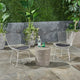 GDF Studio 3-Piece Anessa Outdoor Iron and  Concrete Chat Set, Black and Gray