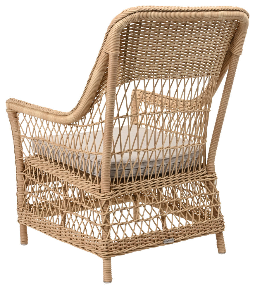 Dawn Chair With Cushion, Natural Finish, Sailcloth Seagull Upholstery