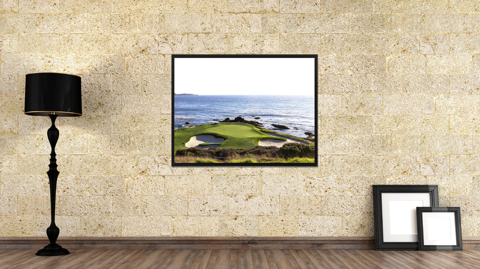 Pebble Beach Golf Course Photo Print on Canvas with Picture Frame, 13"x17"