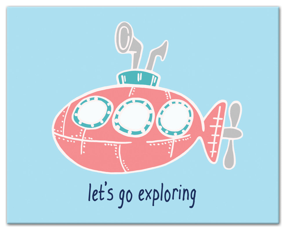 Let's Go Exploring Sub 20x16 Canvas Wall Art